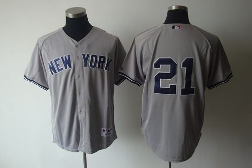 Yankees #21 Paul O'Neill Grey Stitched MLB Jersey - Click Image to Close